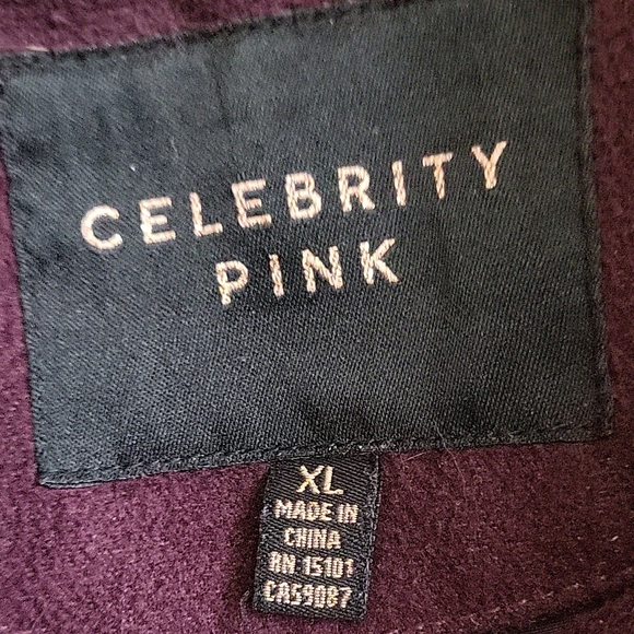 Celebrity Pink Women's Purple Pea Coat - Picture 2 of 7